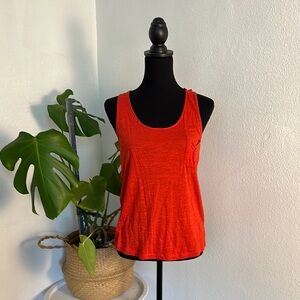 Naked Zebra Orange Sleeveless Fitted Tank Top